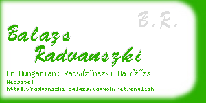 balazs radvanszki business card